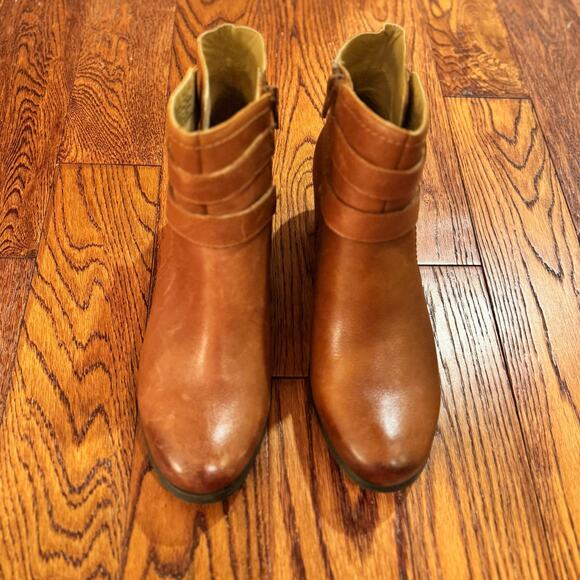 Naturalizer Kepler Women's 9.5 Brown Leather Closed Toe Booties Boho Western - Picture 1 of 13